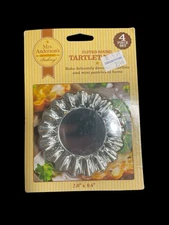 Mrs. Anderson’s Baking 3"  Inch Tartlet Molds Fluted Round Set of 4 NEW Sealed