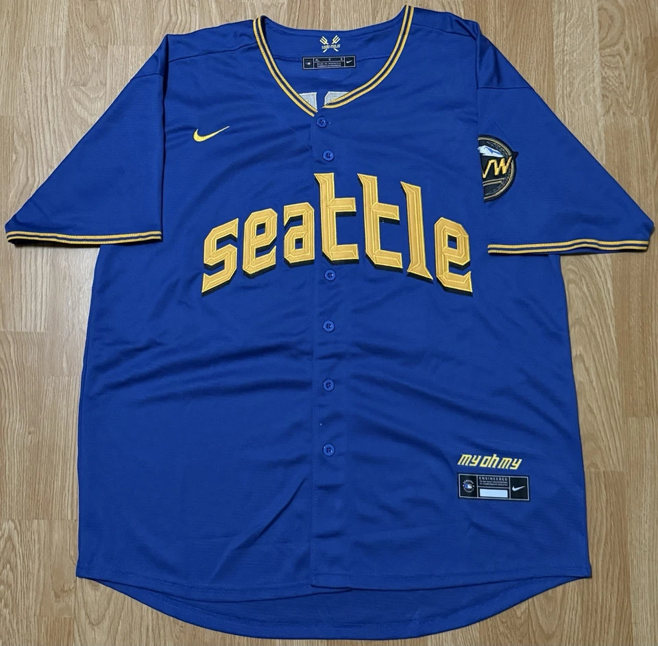 Bryce Miller Signed Autograph Seattle Mariners City Connect Jersey #50 PSA COA - Image 3 of 3