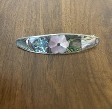 Vintage Mexican abalone shell hair barrette