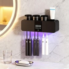 Toothbrush Cleaner Holder, Recharging Wall Mounted Tooth Brushing Holder with...