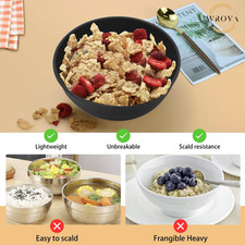 Wheat Straw Bowls Set 60 OZ Unbreakable Large Cereal Bowls Set of 6 Microwave...