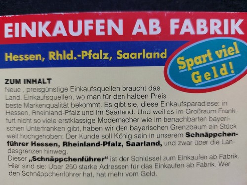 Einkaufen ab Fabrik Schnäppchenführer - Rheinland Pfalz Hessen Saarland - Bild 2 von 9
