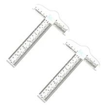 2pcs T Square Ruler 6 Inches Clear Acrylic T-square Ruler, Drafting Tools, Draft