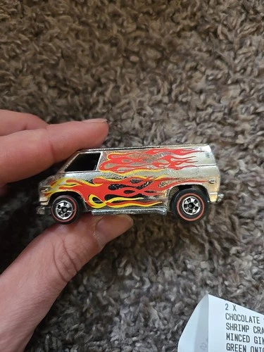 1974 Hot Wheels Super Van Redline Flying Colors Flames Silver Hong Kong