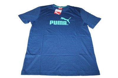HERREN T-SHIRT SHIRT PUMA 823979 54 BLAU LARGE No. 1 TEE SCHRIFTZUG Gr. S NEU