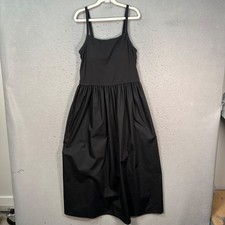 Uniqlo Womens Size Small Black Sleeveless Midi Dress With Adjustable Straps