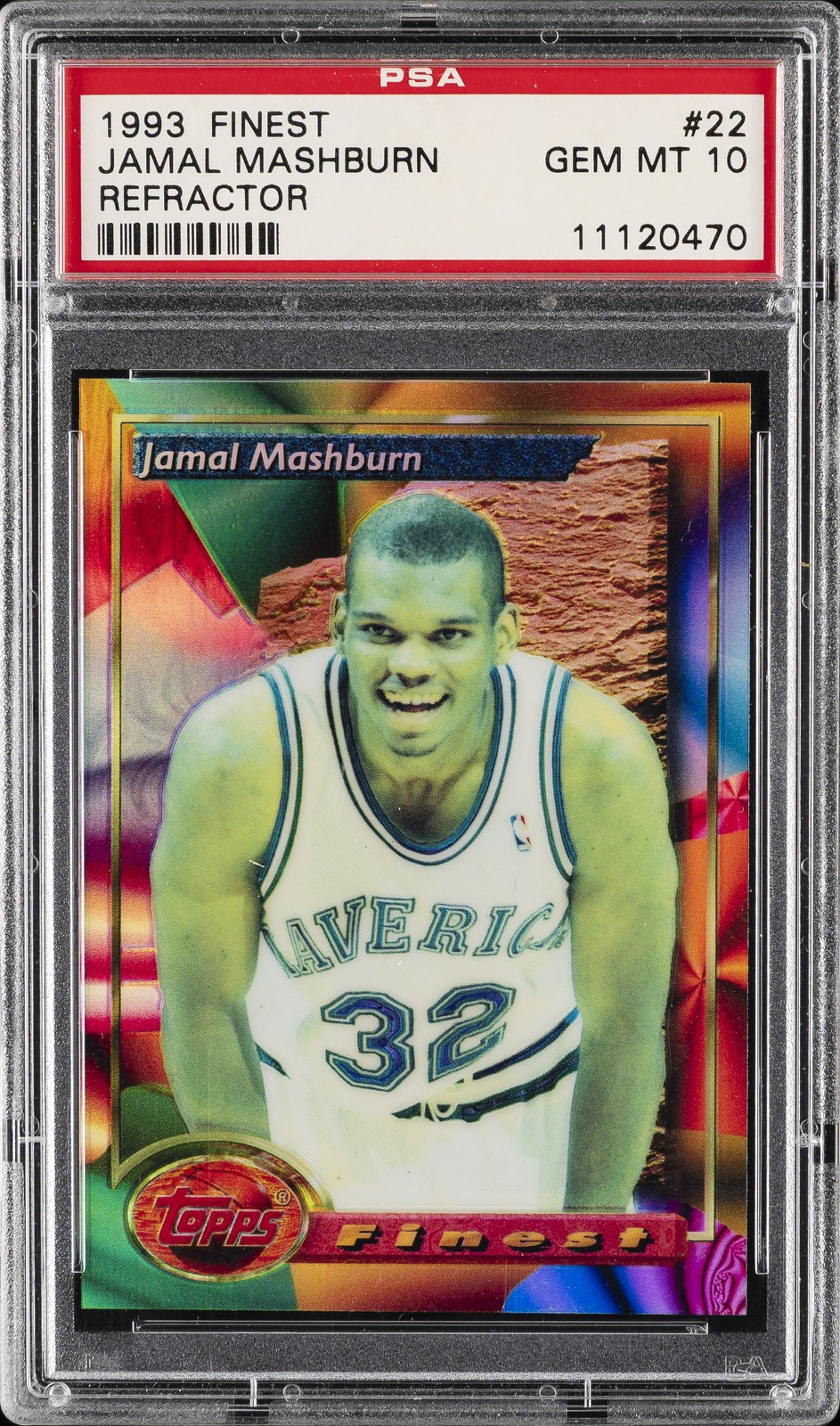 1993 FINEST REFRACTOR #22 JAMAL MASHBURN PSA 10