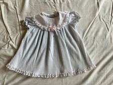 Vintage Girls Lace Light Blue Ruffle Dress ROAnna 9M Cotton Blend USA Made