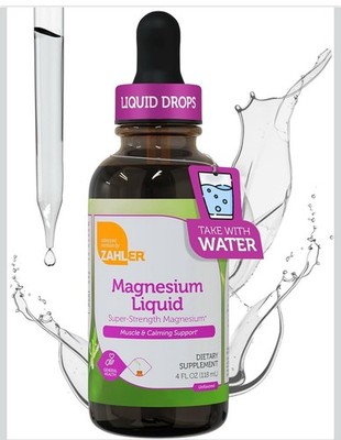 Zahler Magnesium Liquid Drops Super Strength - 4 fl oz - 10/2027
