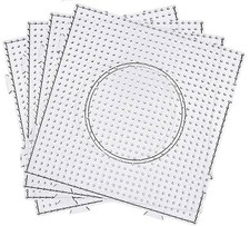 Fuse Beads Boards 5Mm, Pegboards Plastic Kits Large Square Clear, 4 PCS