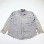 Thrashed Vtg Wrangler Western Pearl Snap Shirt Mens XL Sun Faded Gray Distressed