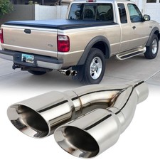 Dual Slant Double Wall Exhaust Tip 3-4 Inlet Gas Truck For Ford Ranger Xlt Xl Dual Slant Double Wall Exhaust Tip 3-4 Inlet Gas Truck For Ford Ranger Xlt Xl