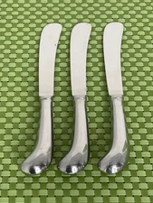 Towle TRENT Stainless 3 Dinner Knives Supreme Cutlery Glossy Flatware - 8 5/8"