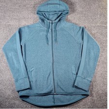 TEK GEAR Essential Gear Women's Full Zip Hooded Fleece Hoodie Size M Teal
