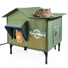 Outdoor Cat House Heated Cat House for Outside with Elevated Base Cat-Attract...