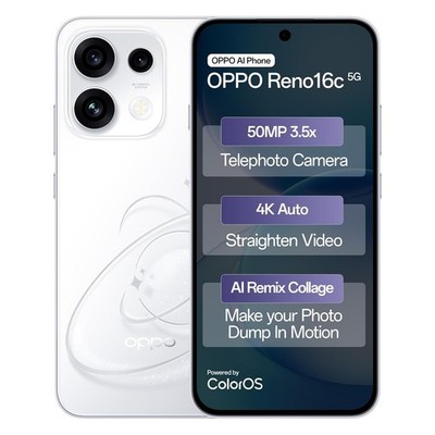 OPPO Reno16C 5G (White 8GB RAM 128GB)Dimensity 7300 Unlocked Phone.