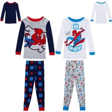 NEW NWT MARVEL    SPIDER-MAN Kids 4-piece Set Cotton PJ Pajamas   Size 7