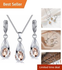 Elegant Silver Plated Jewelry Set for Women - Rhinestone CZ Bridal Accessories