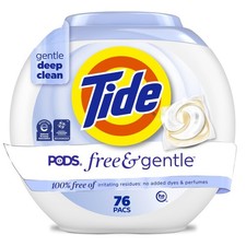 Tide PODS Free & Gentle laundry detergent, 76 ct, Trusted, gentle laundry