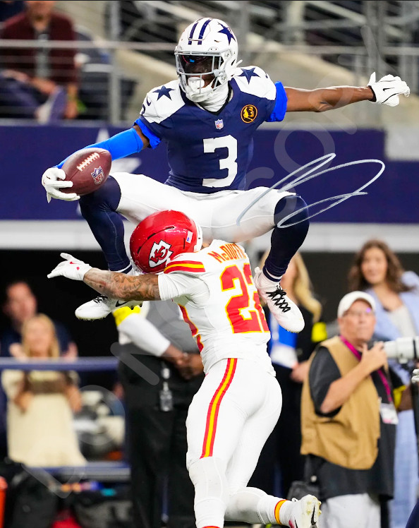 George Pickens Auto 8x10 Signed Photo Dallas Cowboys Reprint Leap Jump