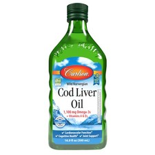 Cod Liver Oil 1100 mg Omega-3s 16.9 Fl Oz Carlson Wild-Caught Norwegian Arctic