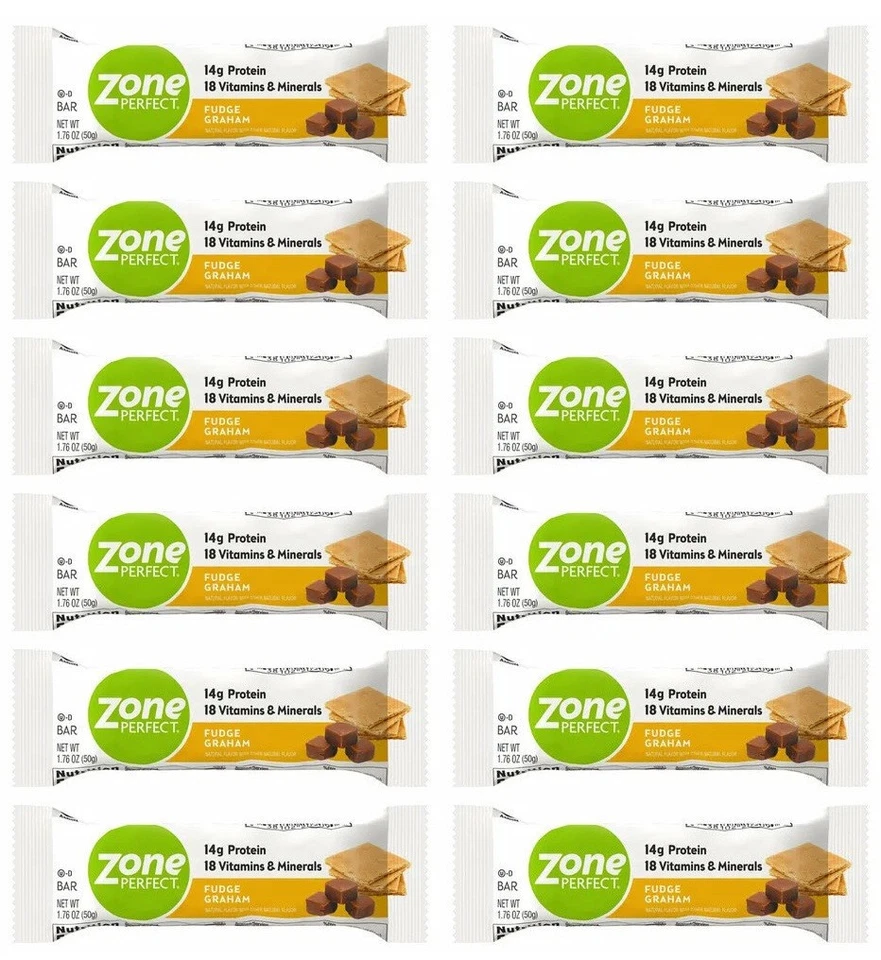 DISCONTINUED!  (12) zone perfect zoneperfect Fudge Graham Bars 13g Protein - Image 3 of 4