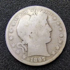 1897-S Barber Half Dollar 50C - 90% Silver - San Francisco - Key Date - AG Det.