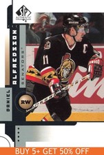 2001-02 SP Authentic #59 Daniel Alfredsson Ottawa Senators Hockey