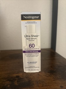 Neutrogena Ultra Sheer SPF 60 Moisturizing Face Serum Lotion 1.7 oz exp 1/2027^