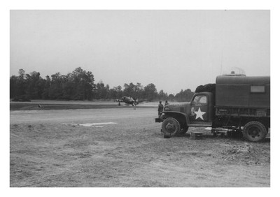 P47 Fighter Plane Landing Strip US Air Force