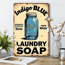 Vintage Laundry Soap Retro Distressed Blue Tin Metal Signs Home D cor 8x12