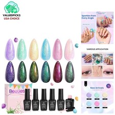 Beetles Glitter Gel Nail Polish: 6 Colors, Non-Toxic Shine for Manicure Artists