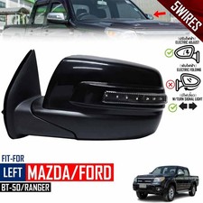 LH Left Side Mirror Black Electric 5Wires For Ford Ranger Mazda BT-50 2006-2009