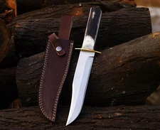 Handmade Stag Antler Bowie Knife Stainless Steel Hunting Knife with Sheath