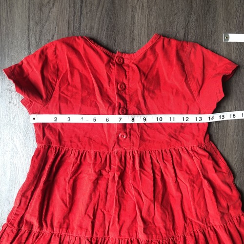 Hanna Andersson Dress Girl's Size 8 130 cm Red Short Sleeve Tiered Cotton USA - Picture 5 of 9