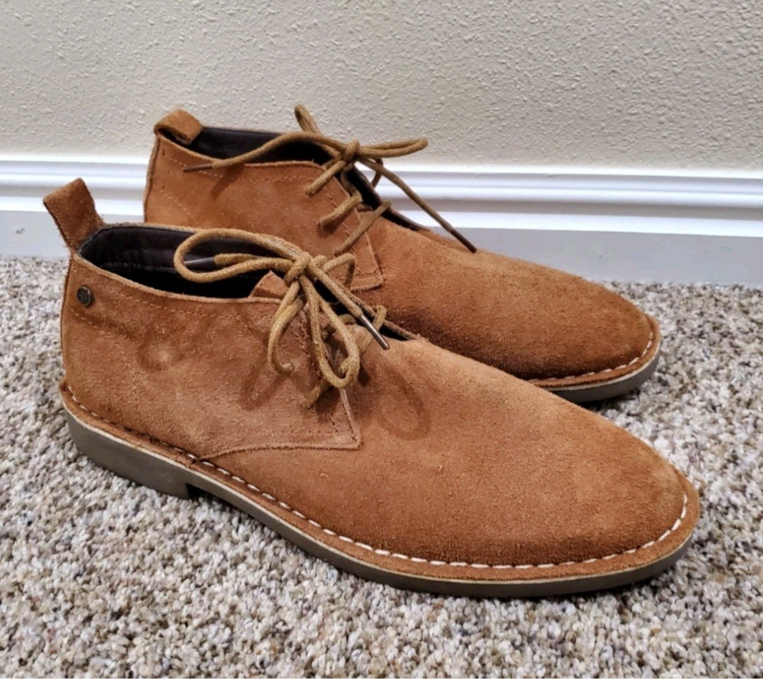 Golaiman Suede Desert Boots Size 9 Navy Blue Lace-Up Casual Chukka Shoes New Golaiman Boots | eBay main image 3