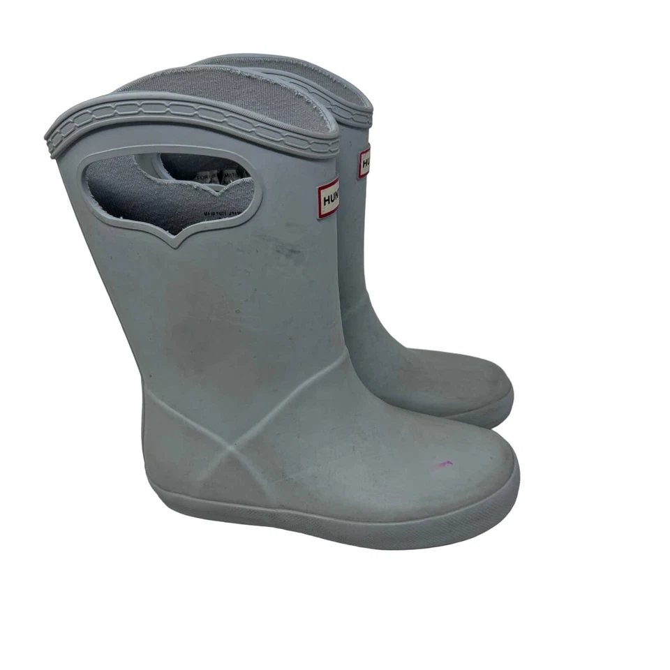 Hunter Niños Botas de Lluvia Clásicas Pull-On Gris Vegano Azul Niños 13 Niñas 1 EU31 Foto 4 de 4