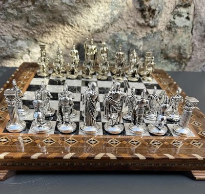 Luxus Römisches Schachspiel Handarbeit Holzbrett Vintage Thema -...