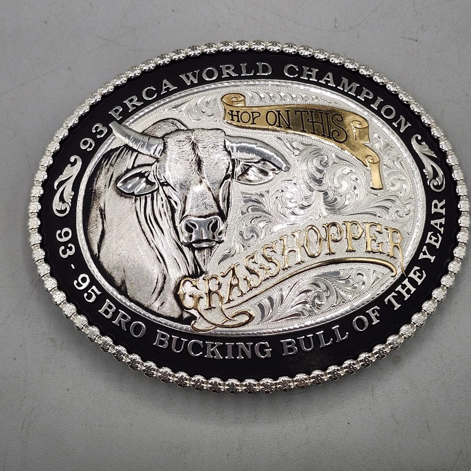 Новый Montana Silversmiths КУЗНЕЧИК Чемпион Мира Бык Года Ремень ПРЯЖКА - Изображение 3 из 4