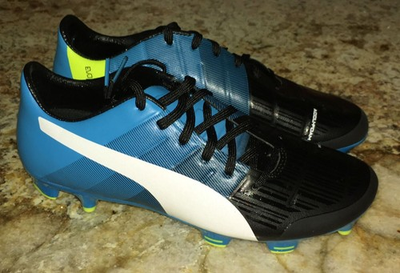 #ad PUMA evoPower 2.3 Blue Black White Yellow FG Soccer Cleats NEW Mens Sz 7 9.5 $109.15