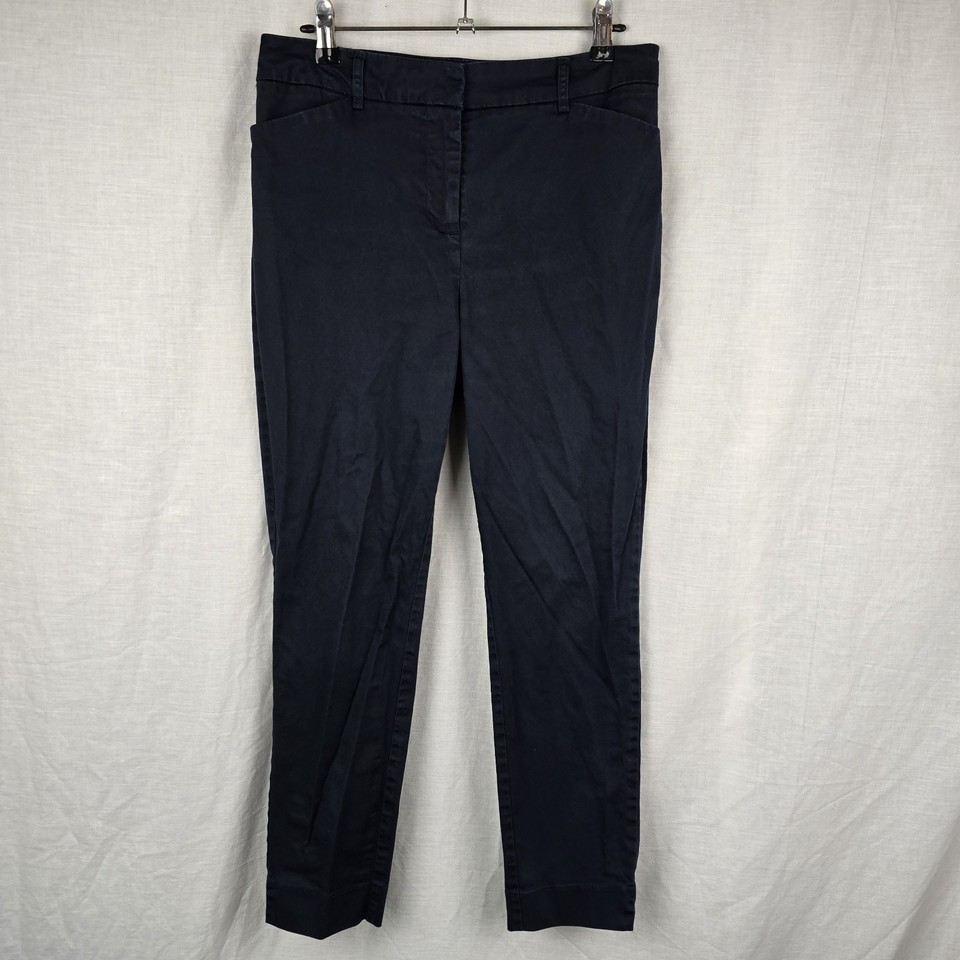 JACQUI E Size 8 Navy Trousers Dress Pants w Front Pockets (30" Waist)