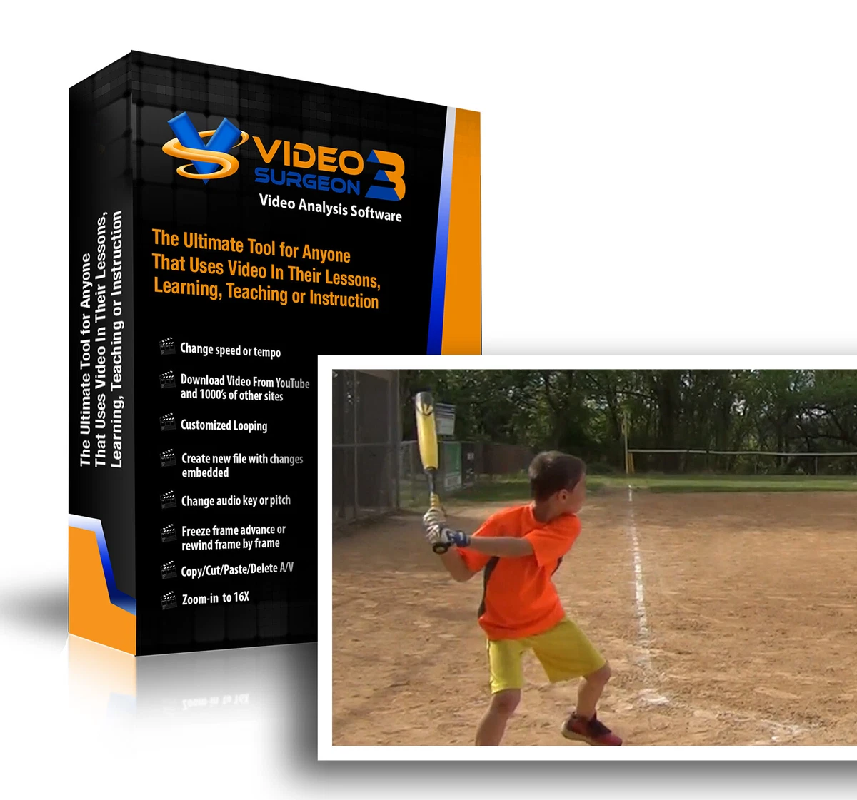 Baseball  Softball Swing Motion Analyzer: Slow Motion, Zoom, Split Screen  | eBay