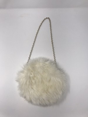 white fur purse