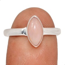 Natural Peruvian Pink Opal 925 Sterling Silver Ring Jewelry s.8 CR66620