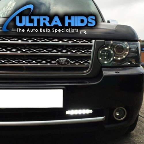 2x DRL UNITS DAYTIME RUNNING LIGHTS 6LED WHITE BRIGHT RANGE ROVER UNIVERSAL - Picture 2 of 5