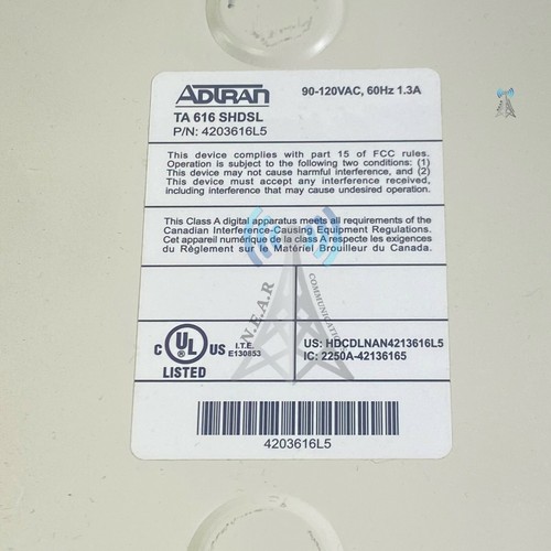 Adtran, 4203616L5, TA 616 SHDSL, 3ª GENERACIÓN *RH043021 - Imagen 3 de 3