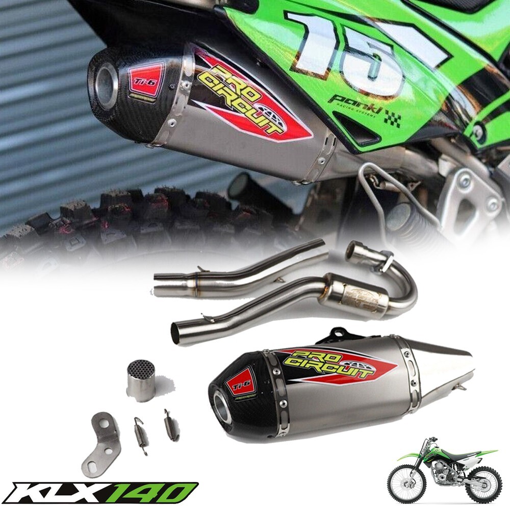 CHROME CARBON TIP EXHAUST MUFFLER PIPE FOR KAWASAKI KLX125 KLX140