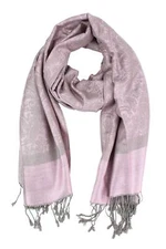 Paisley Jacquard Pashmina Shawl Wrap Scarf Stole Light pink gray