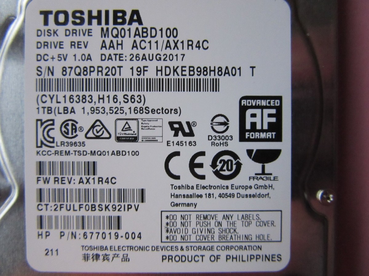 Toshiba 1TB SATA 2.5