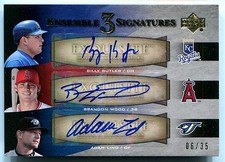 2007 UD Exquisite BILLY BUTLER Brandon Wood ADAM LIND Triple Auto RC Rare SP /35